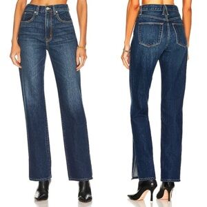 SLVRLAKE London Split Ankle Straight Leg Dark Jeans